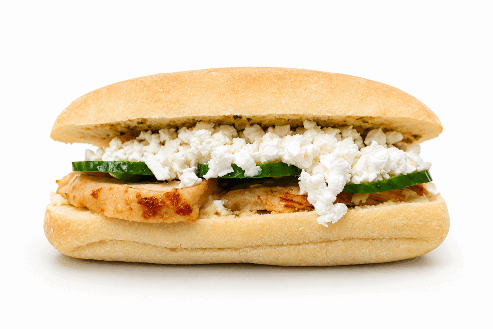 Chicken, feta & pesto country white · 160 g